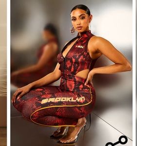 Red Snake Brooklyn High Neck Jumpsuit